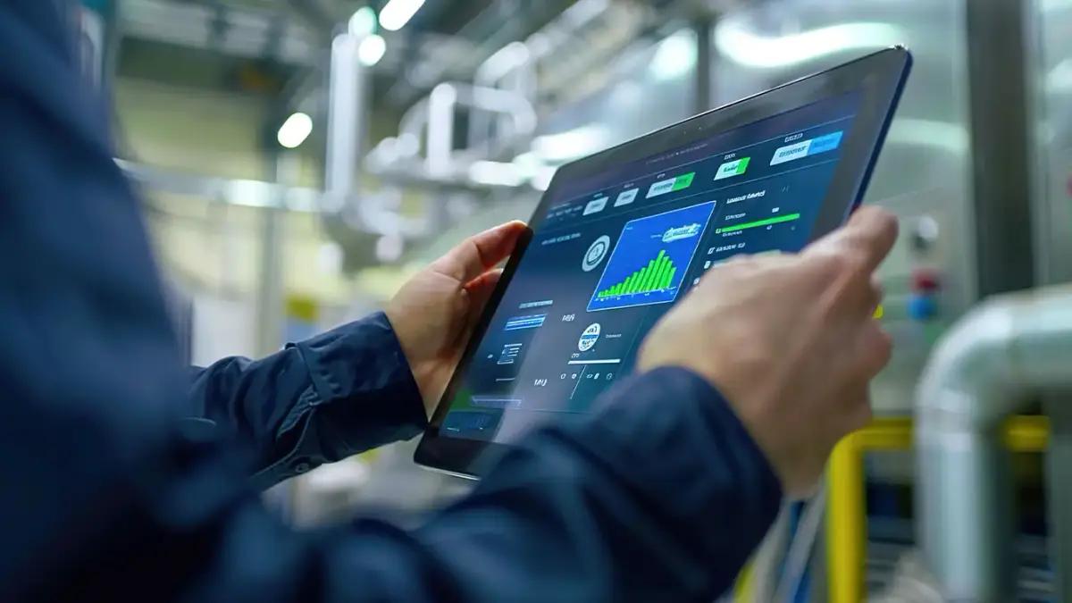 Tablet mit Daten zum Energiemanagement